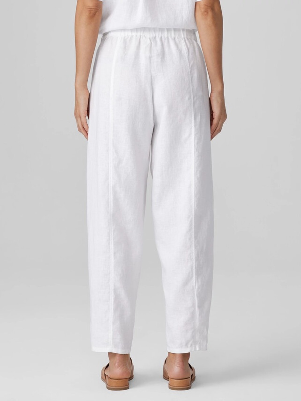 Eileen Fisher Organic Linen Lantern Pants in White (still full price in store) - Picture 3 of 5